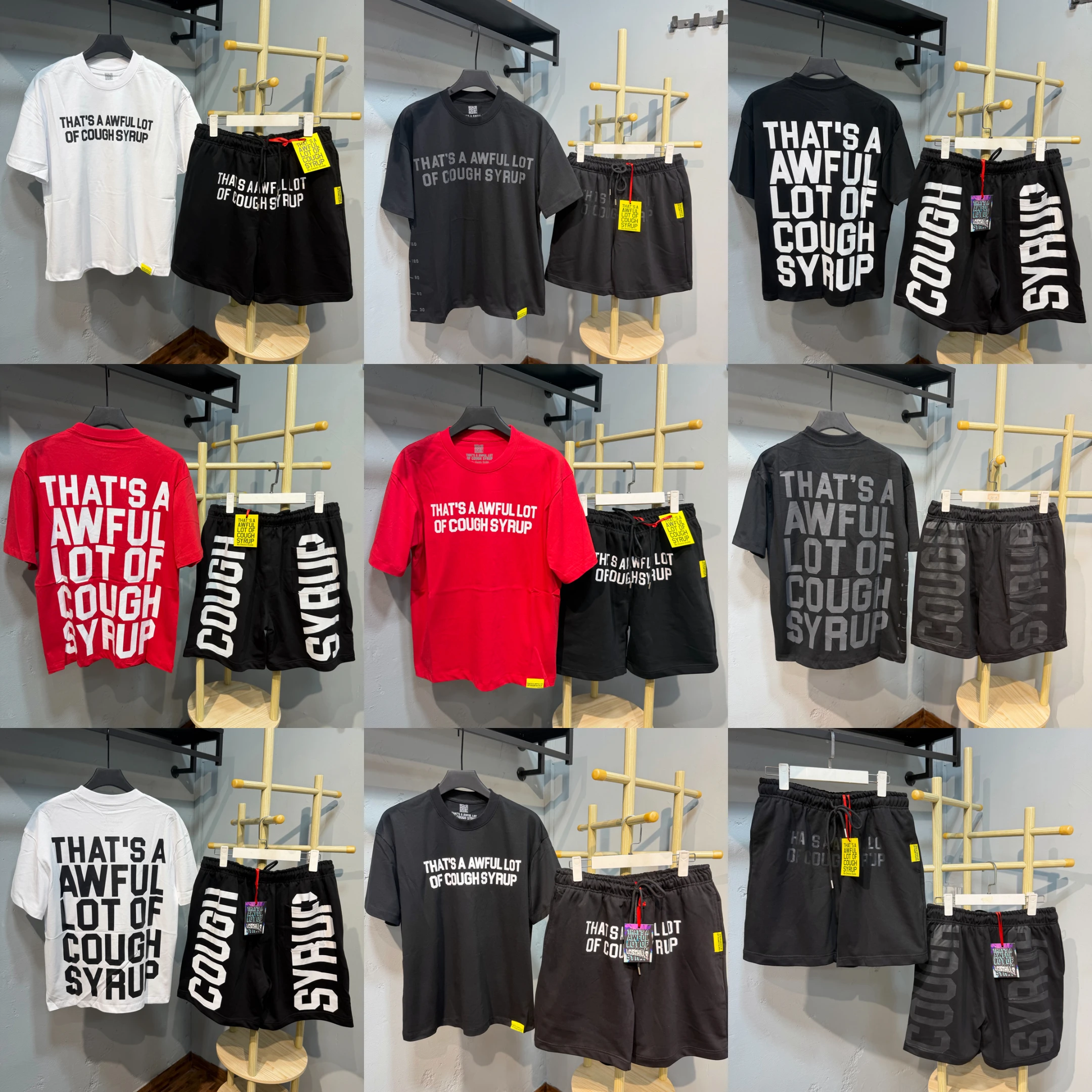 Summer American Style Casual Loose Fit That's A Awful Lot of Cough Syrup Shorts High-quality Cotton Printed Shorts Men Women