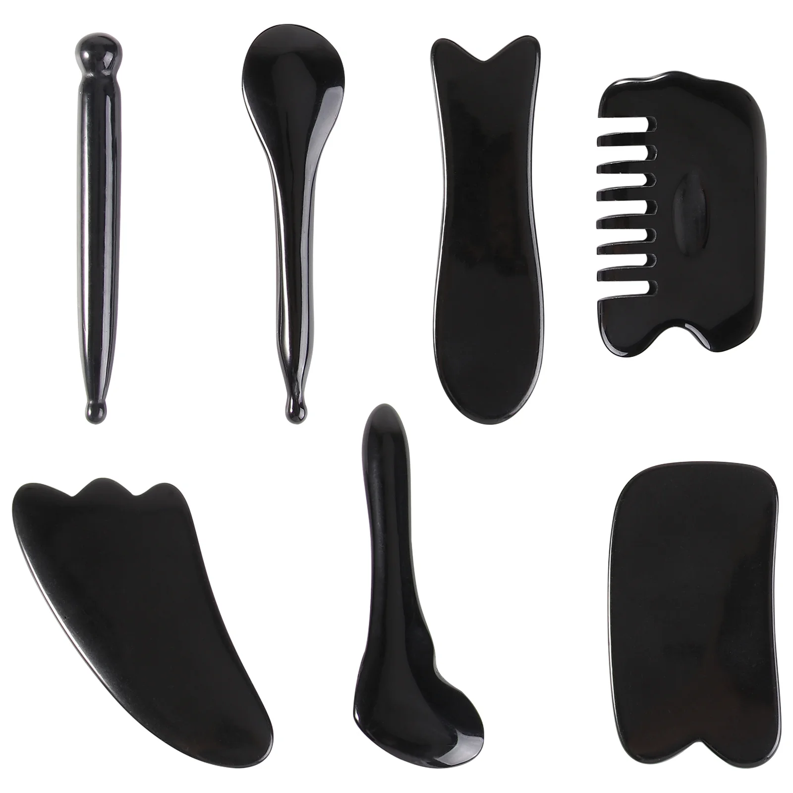 

1Set Massage Scrapers Black Resin Scraping Board Set for Deep Muscle Tissue Pain Relief Beauty Massagers Meridian Therapy Tools