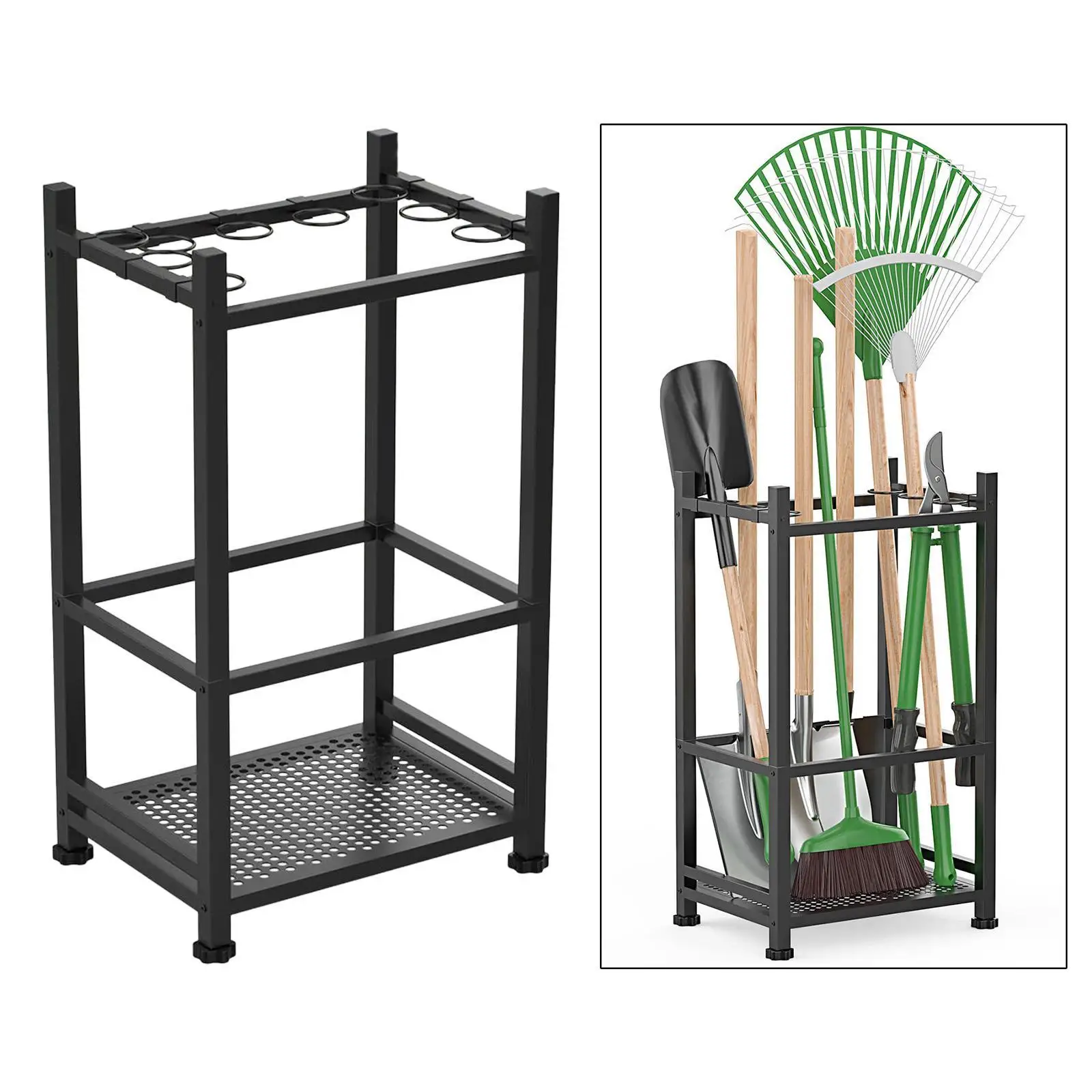 

Garden Tool Organizer Stable Mobile Hanger Easy to Assemble Utility Rack for Yard Tools Shovels Farming Tools Rakes Laundry Room