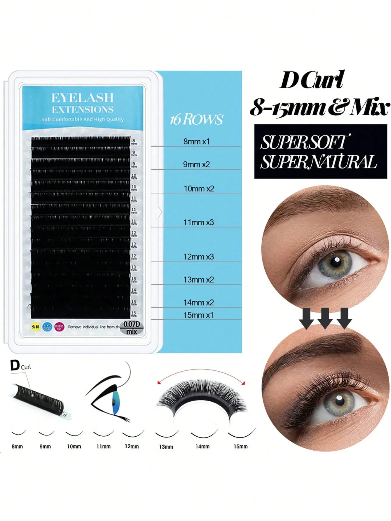 Lash Extension Kit,Professional Lash Extension Kit for Beginners Includes Practice Mannequin Head, Lash Trays, Glue, Tweezers, U