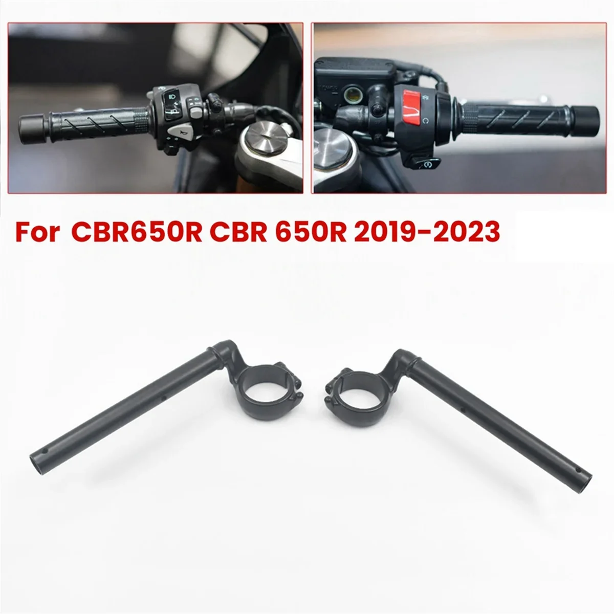 1 Pair Motorcycle Black Right Handle Bar Clip-on Fork Tube Handlebars for CBR650R 650R 2019-2023
