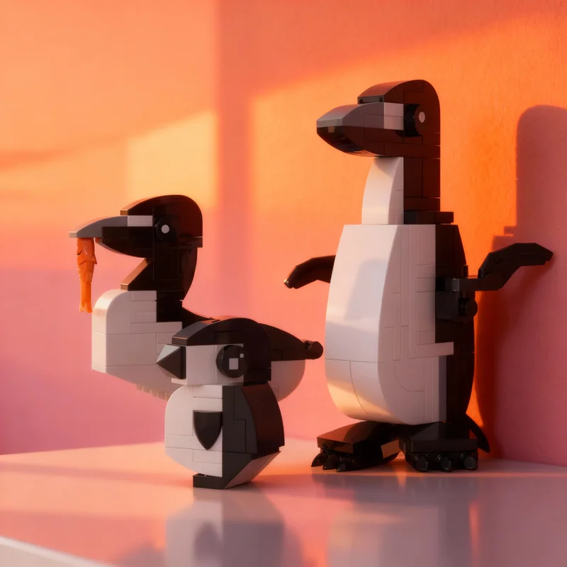 144pcs MOC Great Auk Pinguinus Impennis - Extinct Animals Creator Model Toys Building Blocks Construction Christmas Gift 3D