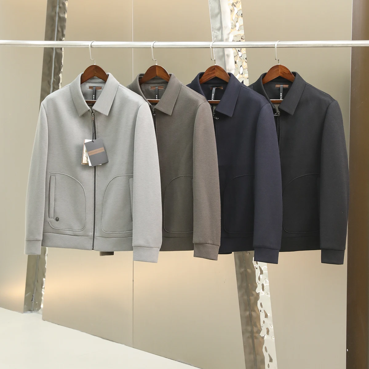 

Italian Sle Men's Wool Blend Busin Jaet Autumn Winter Faion Urban Look Luxury Lightweight Collared Coat Outerwear