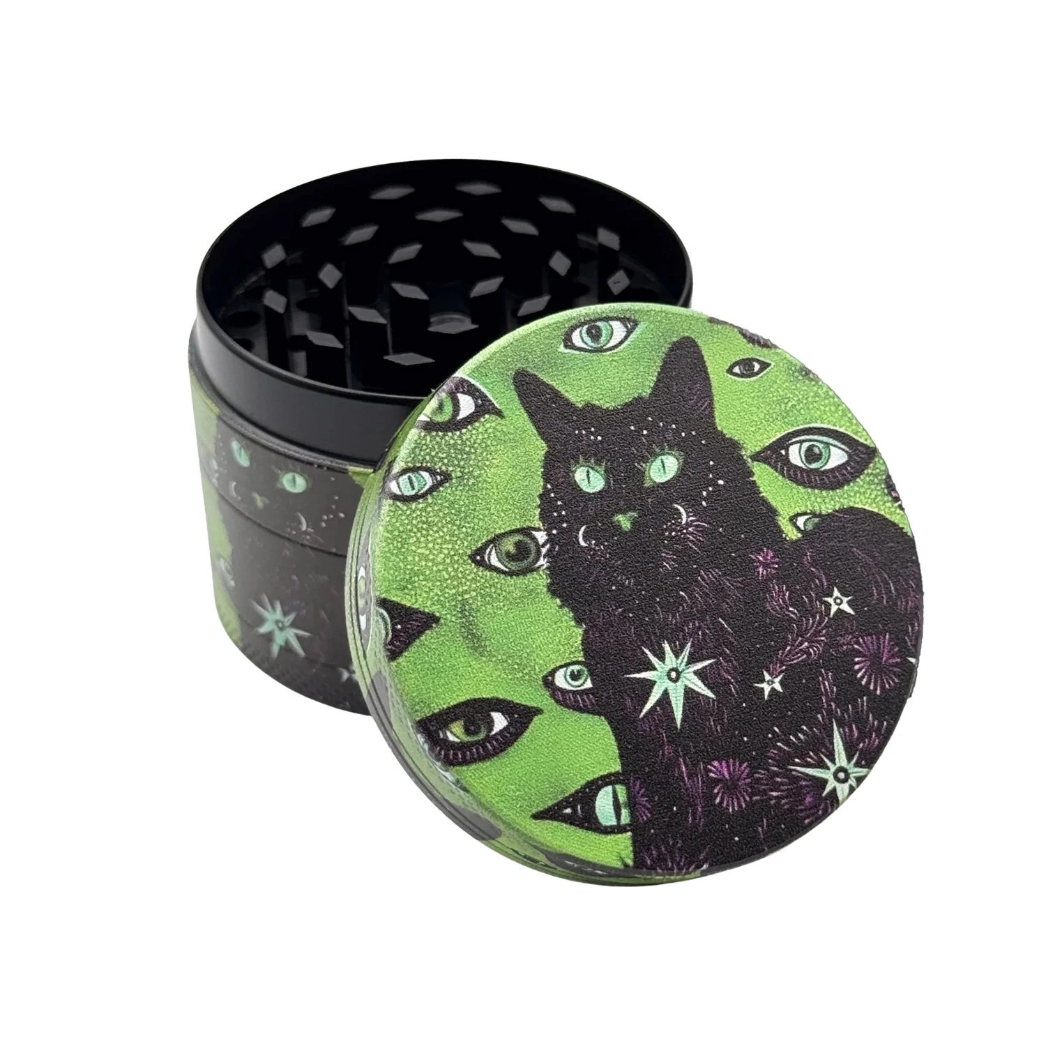 2inch/50mm Black Kitten Metal Herb Grinder Smoking Accessories