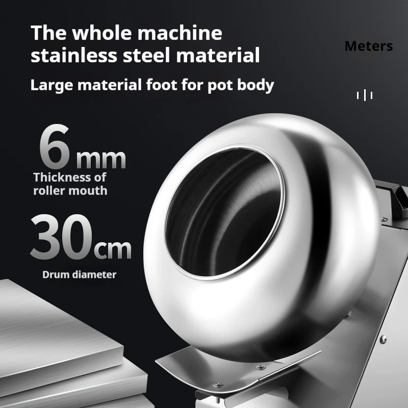 500W Commercial Small Chocolate Sugar Coating Machine - Roller Type, Fast Coating, Easy Clean, for Candy & Chocolate Bean