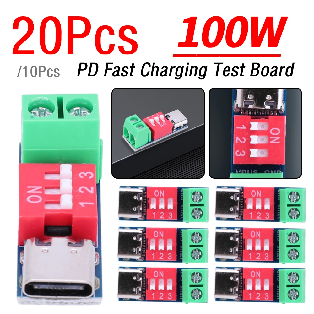 

10/20Pcs Charging Test Module 5-20V Adjustable Charger Power Delivery Boost Module High Speed Voltage Connetor Power Accessories