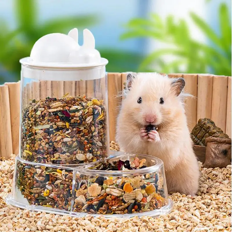 

Automatic Hamster Feeder Automatic Hamster Water Dispenser Large Capacity Feeder With Water Bottle Holder For Feeding And Treats
