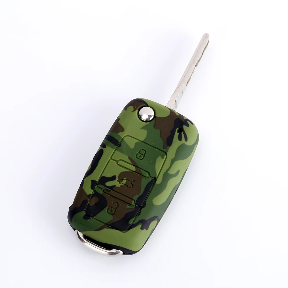 High Quality Car Accessories Manufacturer Custom Design Camouflage Silicone Key Case Silicone Car Key Cover