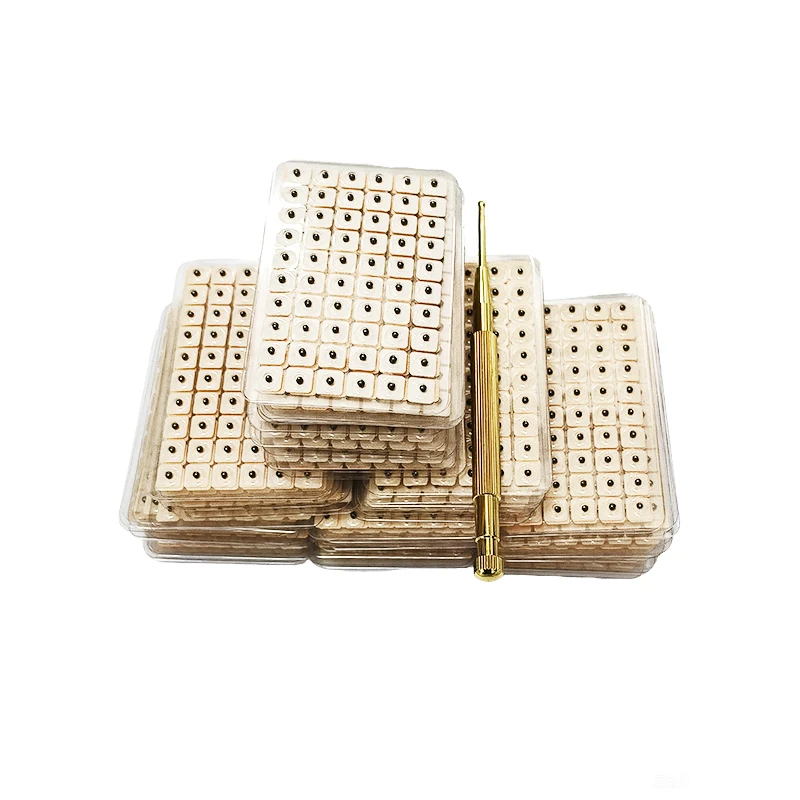 

Vaccaria Ear Seeds Therapy Kit 6000pcs 10 Pack Auriculotherapy Stickers with Probe Pen Spring Massage Tool for Acupressure