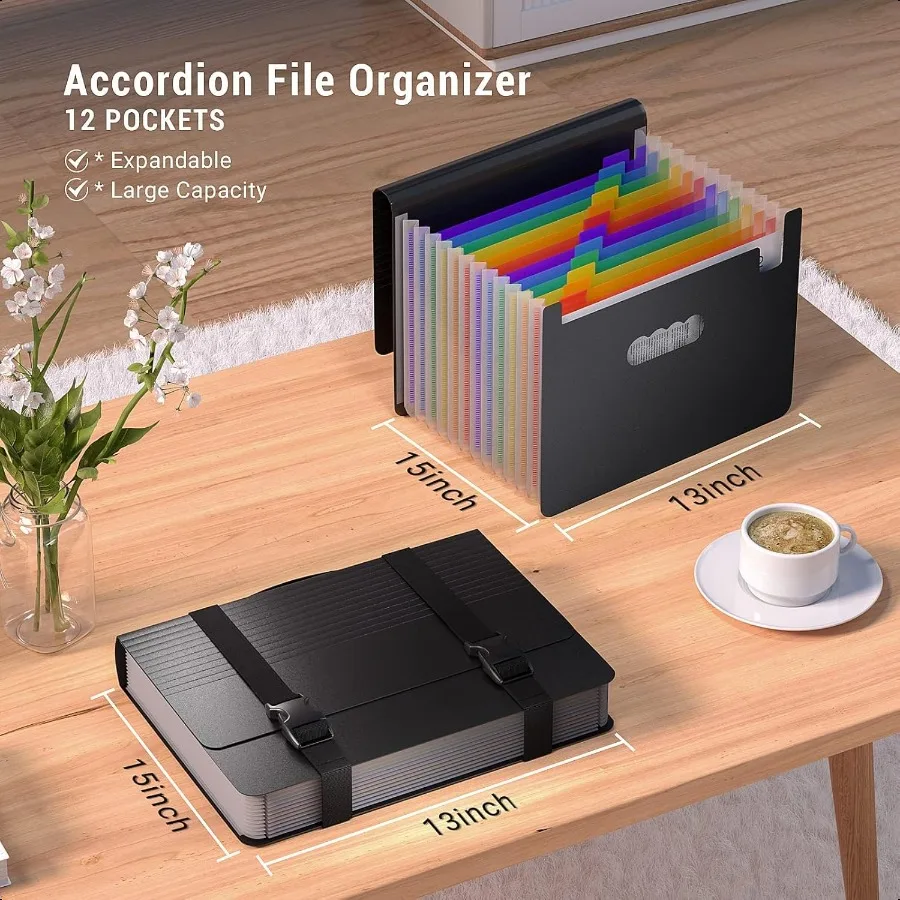アコーディオン ファイル オーガナイザー ハンドル付き拡張ファイル フォルダー 13 ポケット 拡張可能なファイリング フォルダー タブ ファイリング ボックスに含まれています Adj