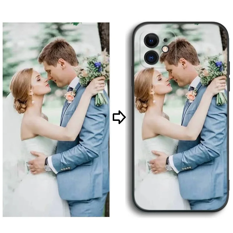 Personalized Custom Case For iPhone 16 15 14 13 12 11 X Soft Silicone Cover Customized photo or text Holiday Birthday gift