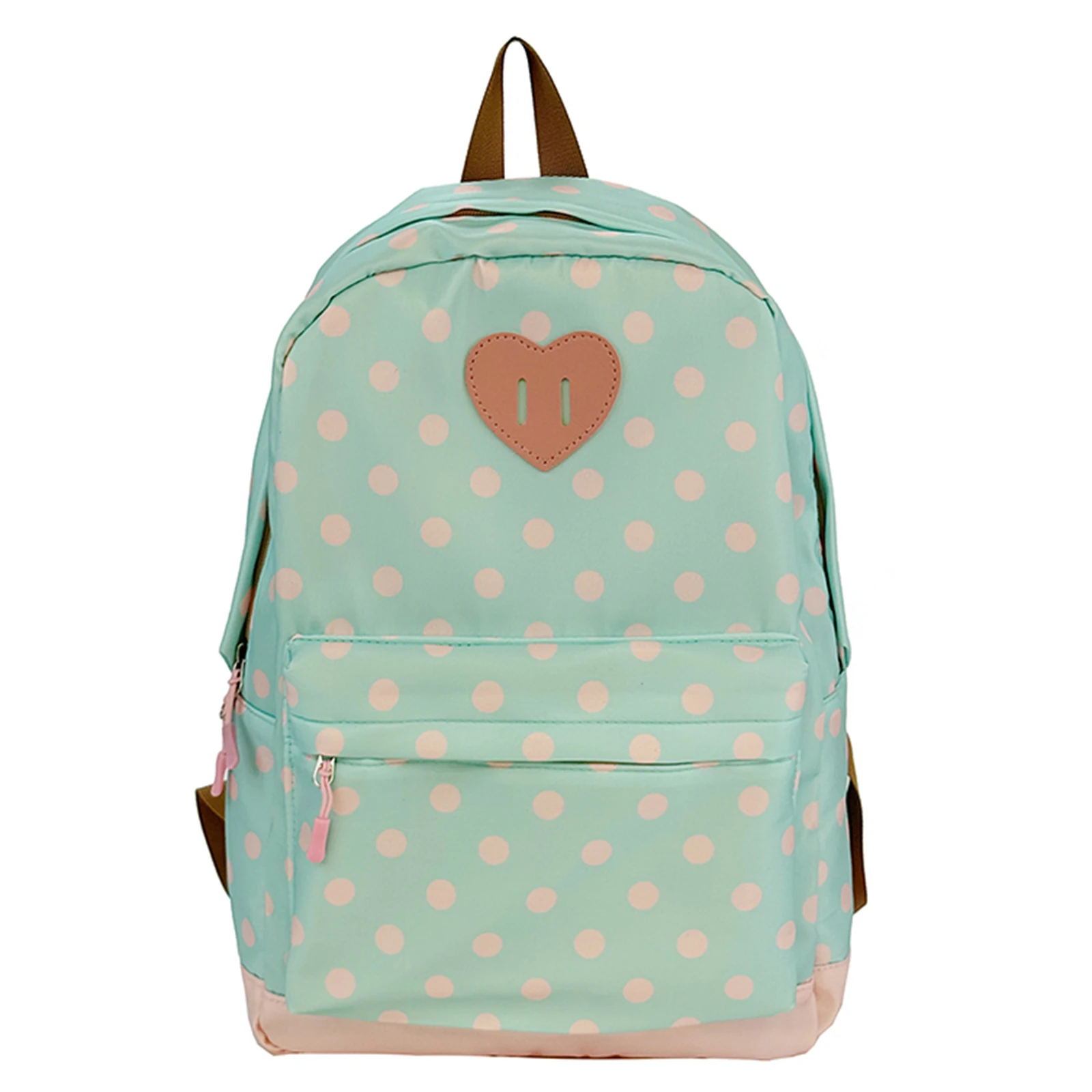 Women Nylon Polka Dot Cute Playful Bookpack Large Capacity Travel Daypack Bag Multiple Pockets for Teens Women College Commute