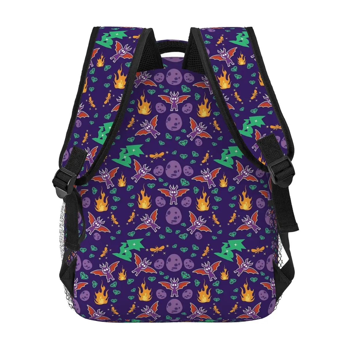 Ransel Pola Spyro Diskon Besar Tas Buku Anak Kapasitas Besar Tas Sekolah Tas Bahu untuk Pria Wanita