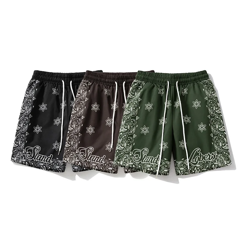 

Летние американские европейские новые модные мужские повседневные модные уличные свободные широкие прямые шорты до колена мужская одежда