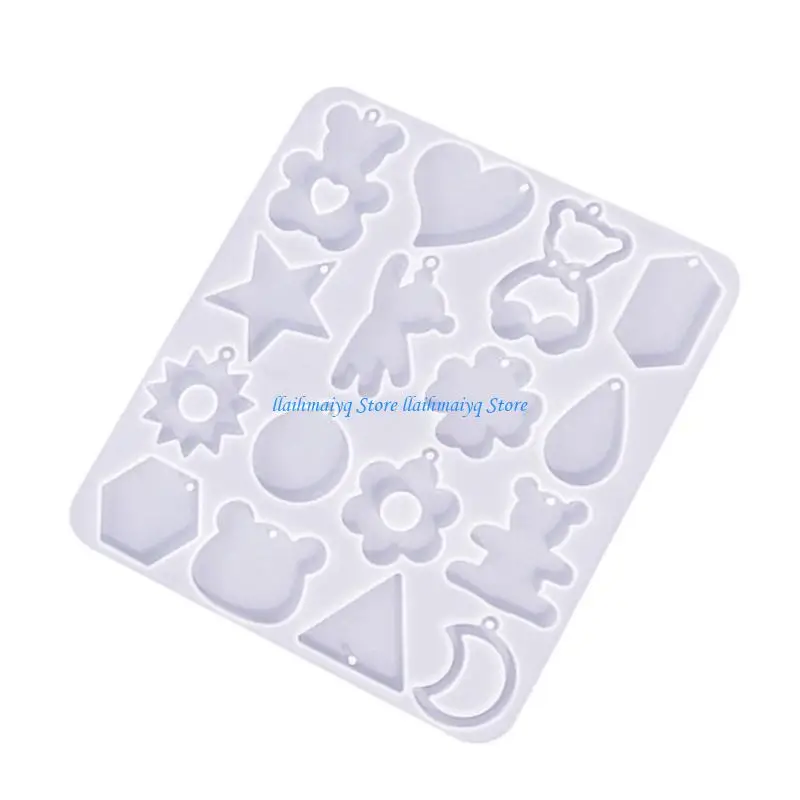 573B قالب من السيليكون الناعم شخصية على شكل حيوان أقراط قوالب هندسية حلقات الأذن قالب الايبوكسي لعشاق الحرف اليدوية ذاتية الصنع #4