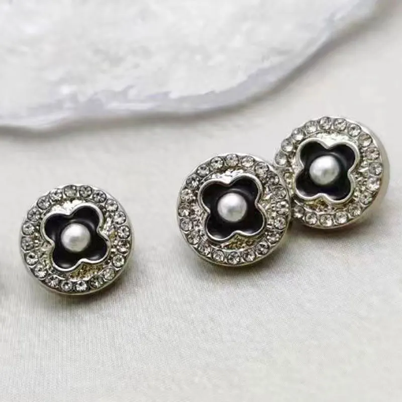 10 Stück 11,2 mm Strass-Metallknöpfe, runde Nähknöpfe für Damenblusen, modisches Kleidungszubehör – Detail 5