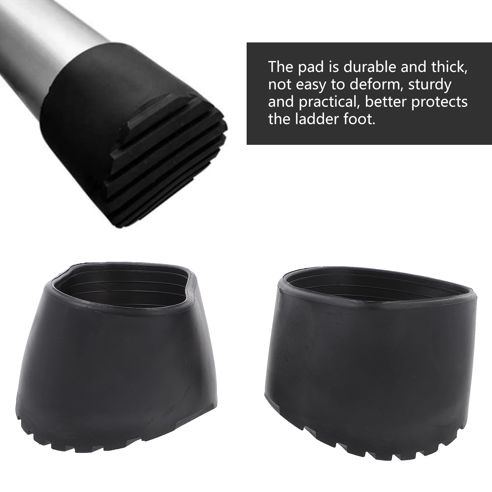 2 Pcs PVC Round Foot Covers Anti-slip Thick Pads for Ladder Feet Protector Durable Non-skid Folding Home Use Sturdy Mats