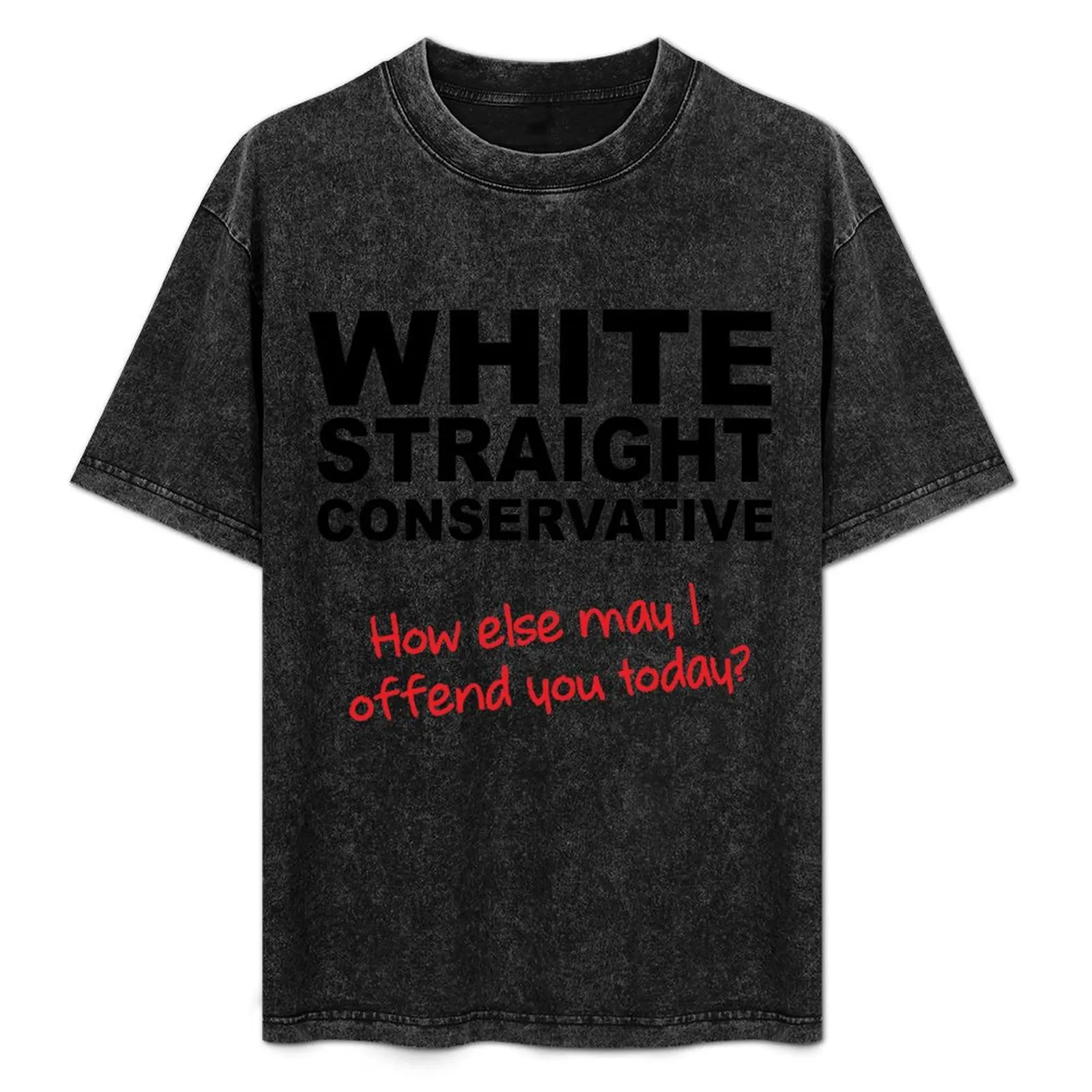 

White Straight Conservative Funny T-Shirt Worker Basic Short Sleeve Tee