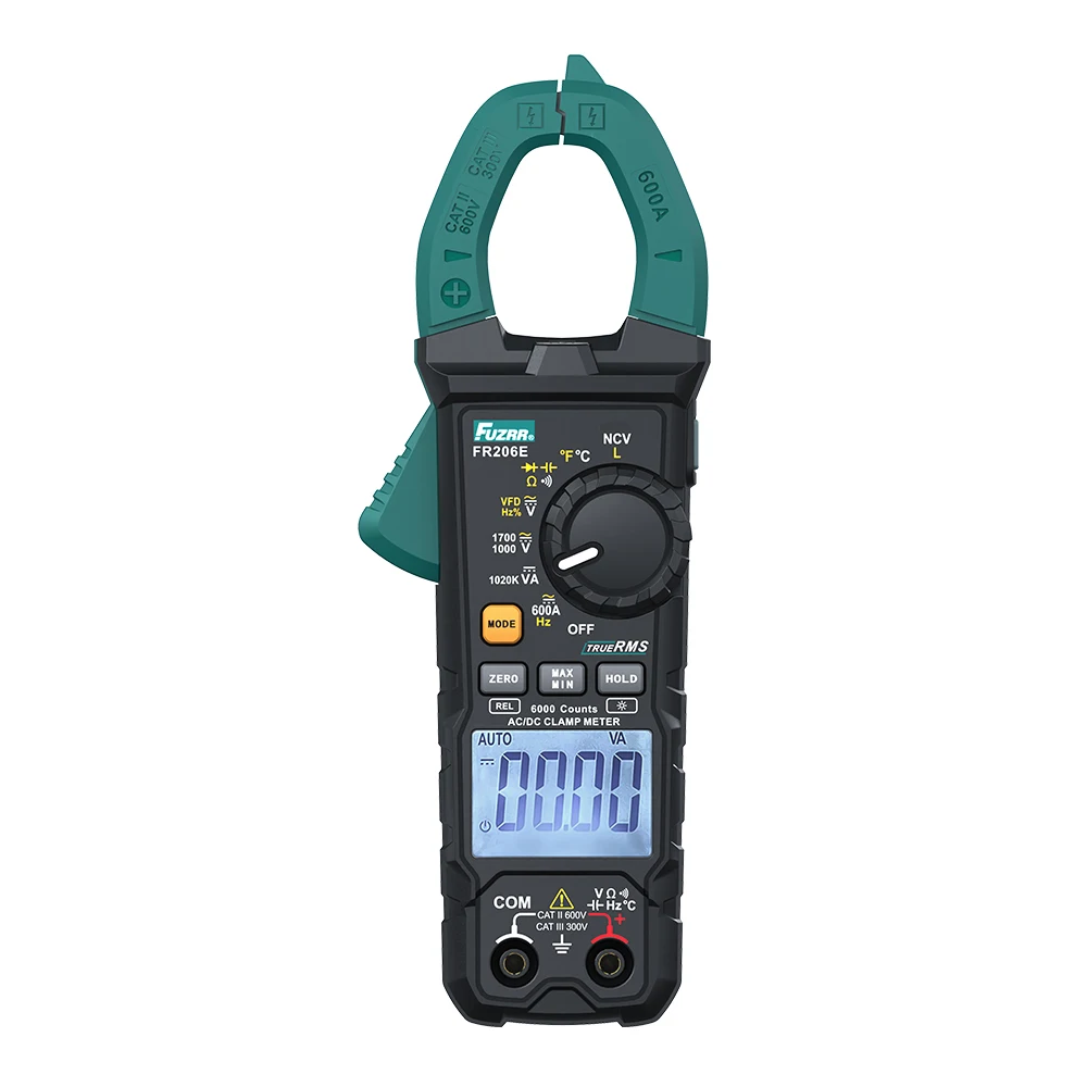 FR206E Professional Clamp Meter 1700V DC For Solar Panels True RMS AC DC Current Voltage Resistance Temp NCV Multimeter Tester