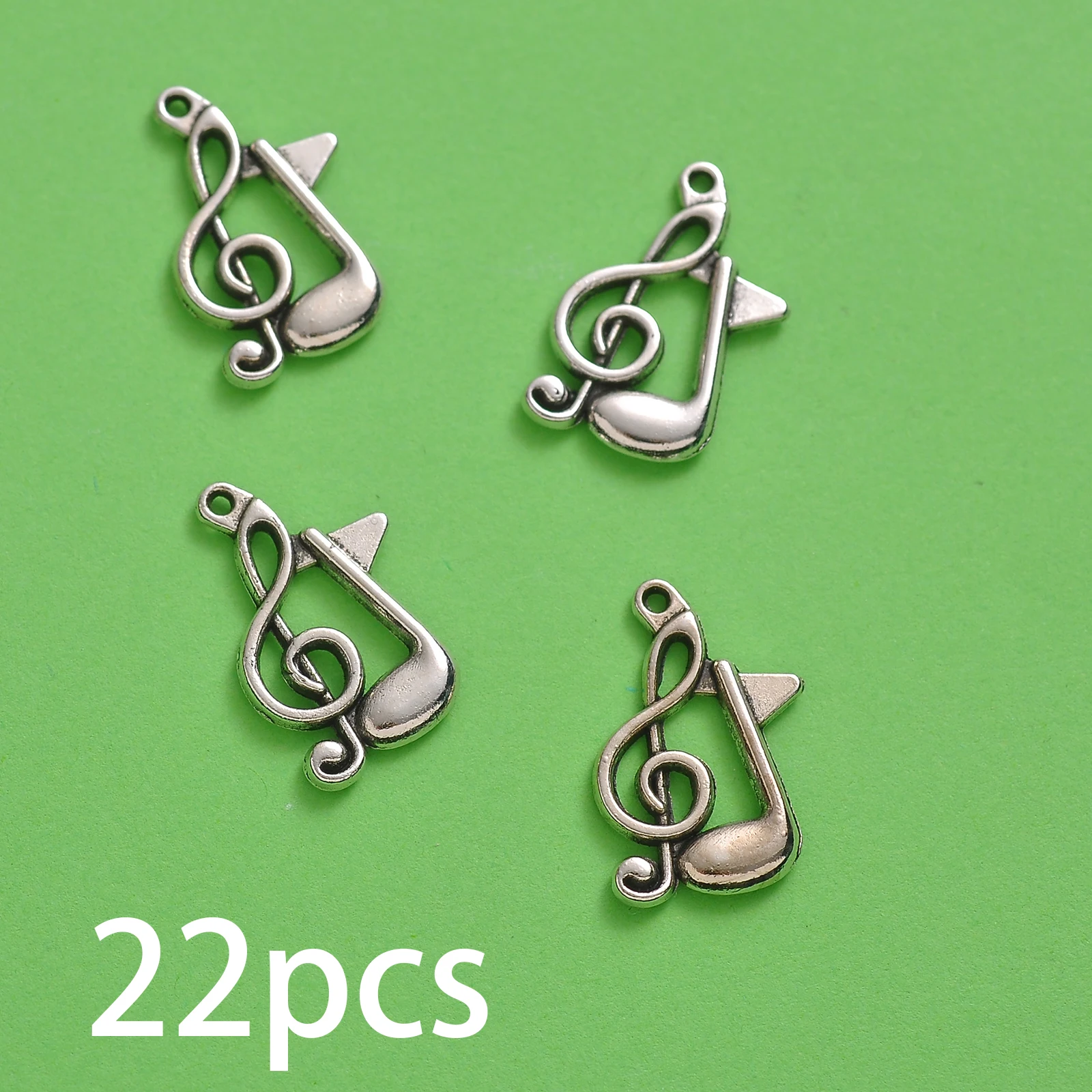 22-Piece Set of Treble Clef Musical Note Handmade Accessories, Available in Two Colors, Vintage Curled Musical Symbols with Versatile Designs, Suitable for DIY Bracelets, Necklaces, Earrings, and Handmade Beaded Decoration Accessories