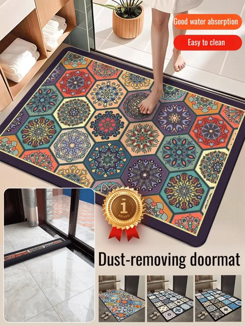 Household Mat entrance anti-slip water absorbent cushion built-in crystal cushion entrance mat household anti-slip mat