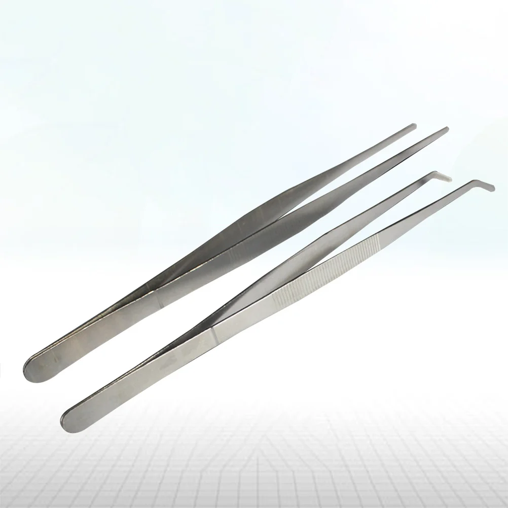 2 قطعة ملاقط تغذية بزاوية من الفولاذ المقاوم للصدأ مستقيمة منحنية من حشرات الزواحف للتعامل مع أدوات خياطة الملابس الطبية ذاتية الصنع #5