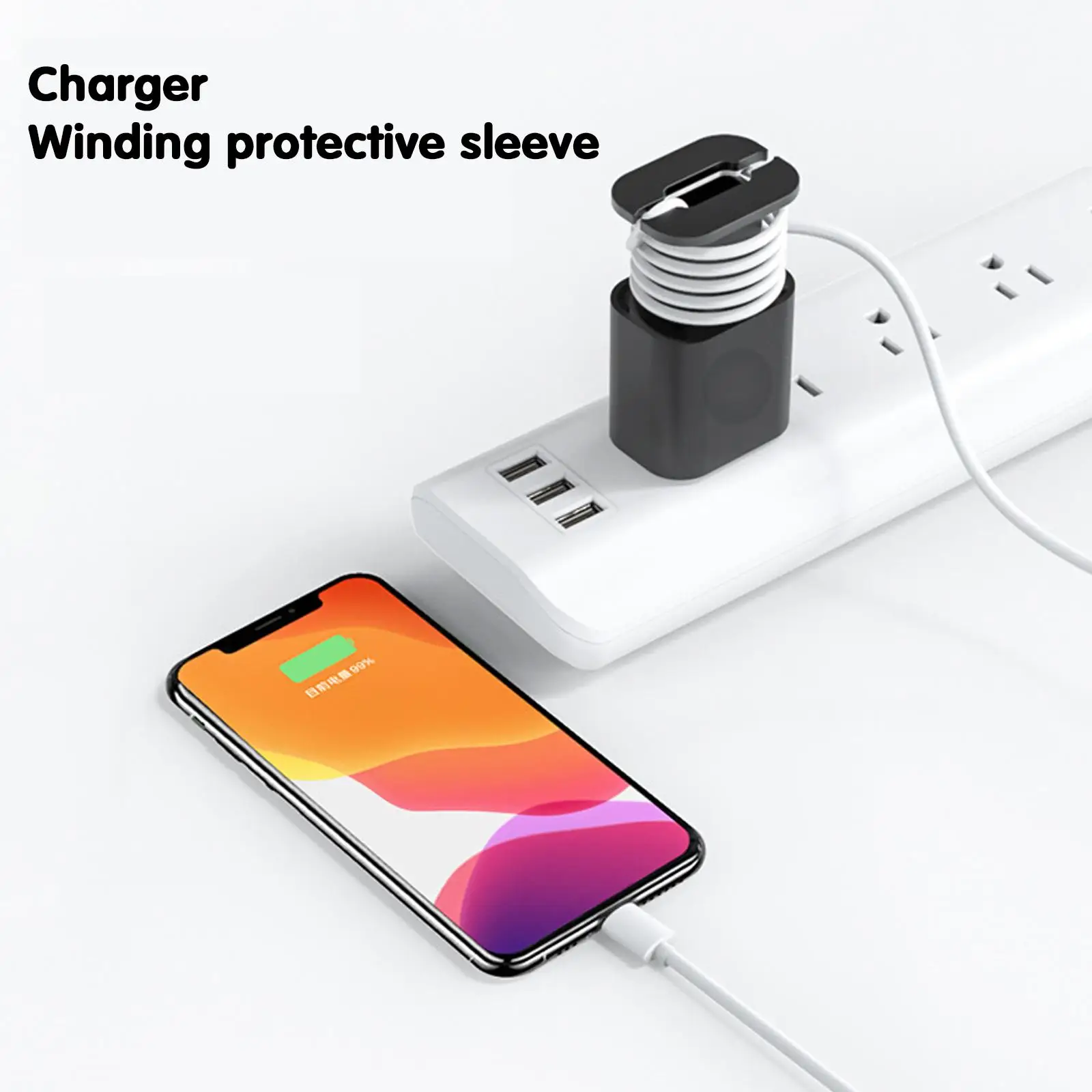 Silicone Cable Protector Silicone Bobbin Winder Wire Cord Organizer Cover For Apple Iphone USB Charger Cable Cord Charging Cable