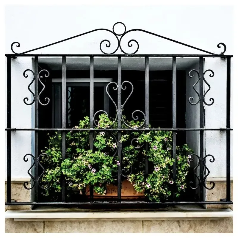 Wrought Iron Stair Railing Curved Handrail for Indoor Villa Double Storey Building Decorative Metal Balustrade Safety Guard