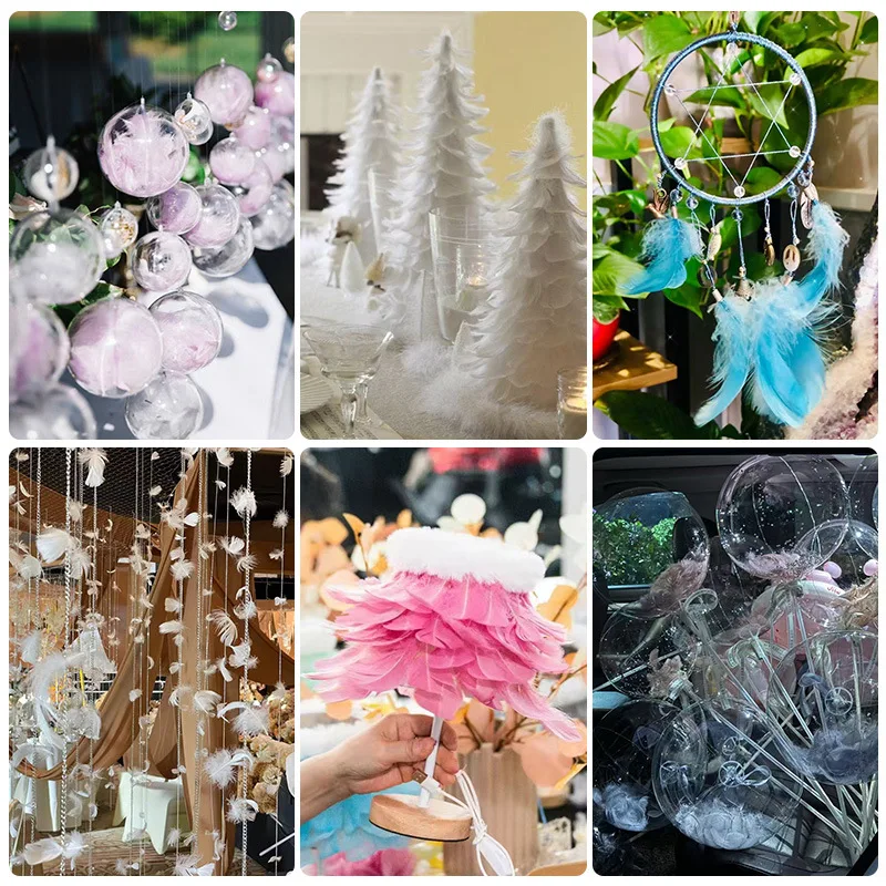 100 個のカラフルなガチョウの羽 4-8 センチメートル小さな柔らかい羽結婚式の装飾ステージフェスティバルギフトボックスドリームキャッチャー DIY 工芸品