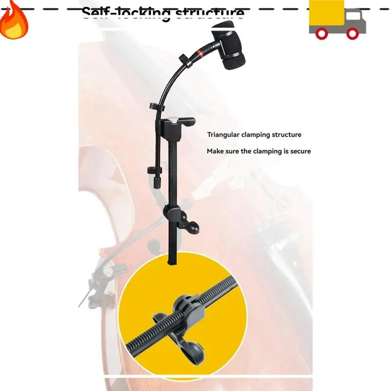 Discount-Adjustable Instrument Stand With Rackmount Bracket Clip Microphone Clip Soft Rubber Shock-Absorbing Structure