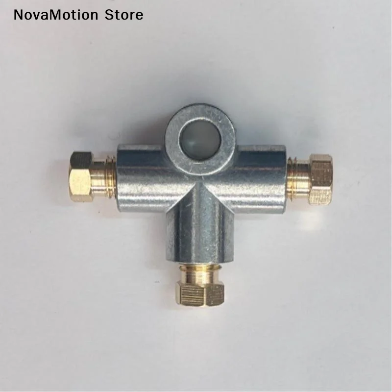 1Pcs Zinc Alloy Brake Line 3 Way T Piece Brake Pipe Connector With 3 X M8/M10 Male Short Nut For Car Brake Hoses Car Accessories