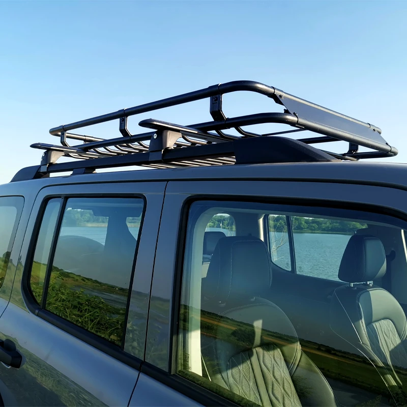 120cm/140cm/160cm/180cm Sturdy Rooftop Cargo Rack Roof Basket Black Steel Durable Waterproof Universal Car Roof Rack Top for Car