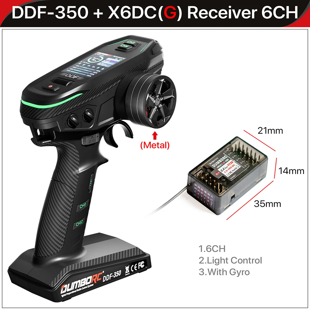 DUMBORC DDF-350 Sender mit Empfänger 2,4G 10CH Digital Radio Fernbedienung für RC Auto Boot Tank LCD FHSS System – Detail 12