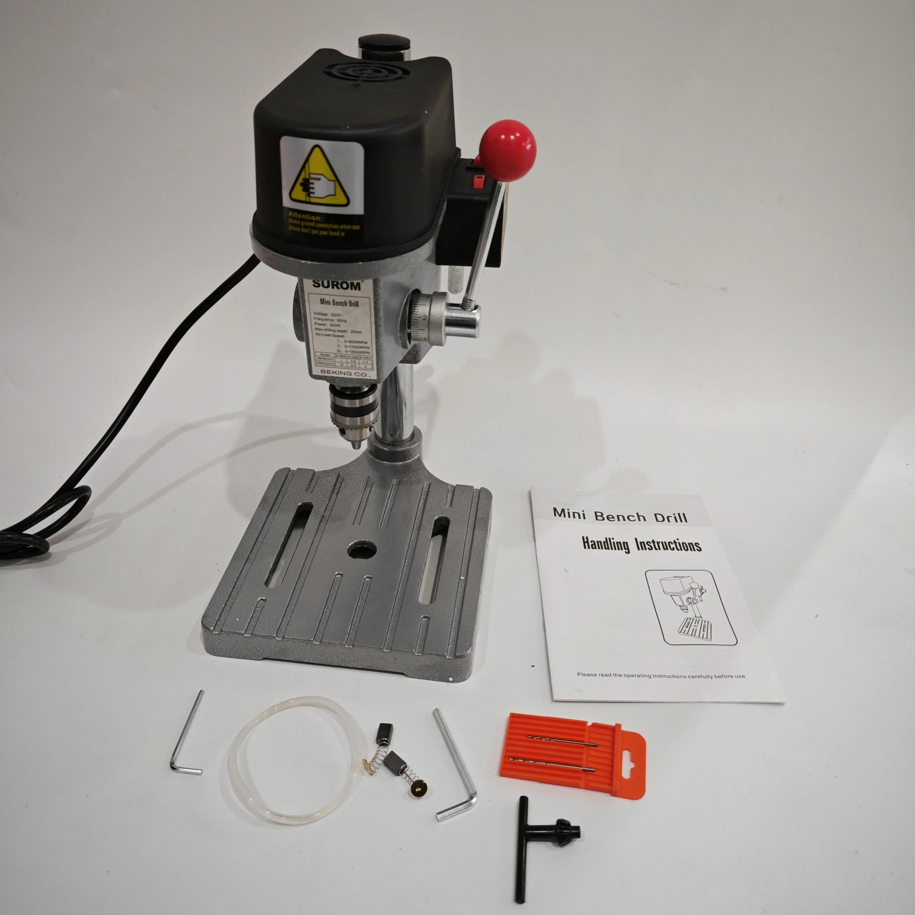 

340W Mini Bench Drill Press | 220V Electric Table Drilling Machine 1–10mm Chuck Variable Speed Power Tool