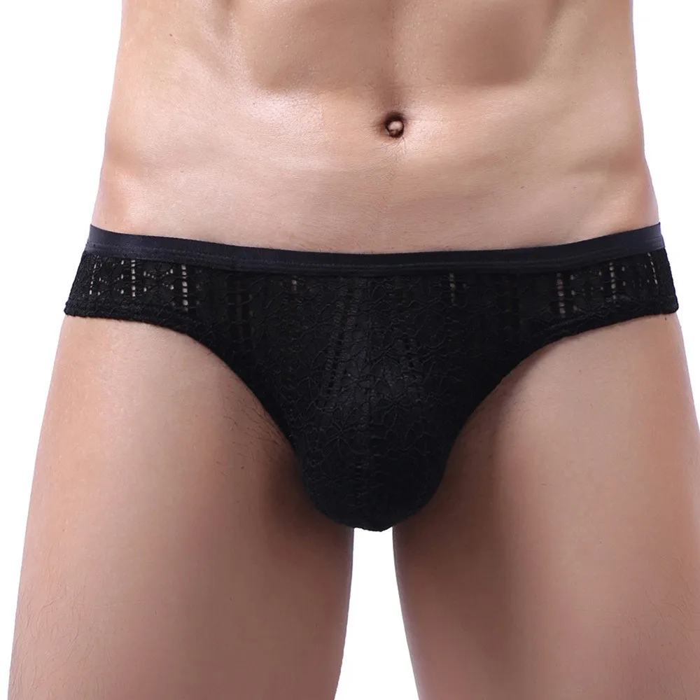Thongs Knickers Knicker Briefs Underwear See Through Lace Hollow Men\\\\\\\'s Sexy Low Waist G String Underwear Briefs