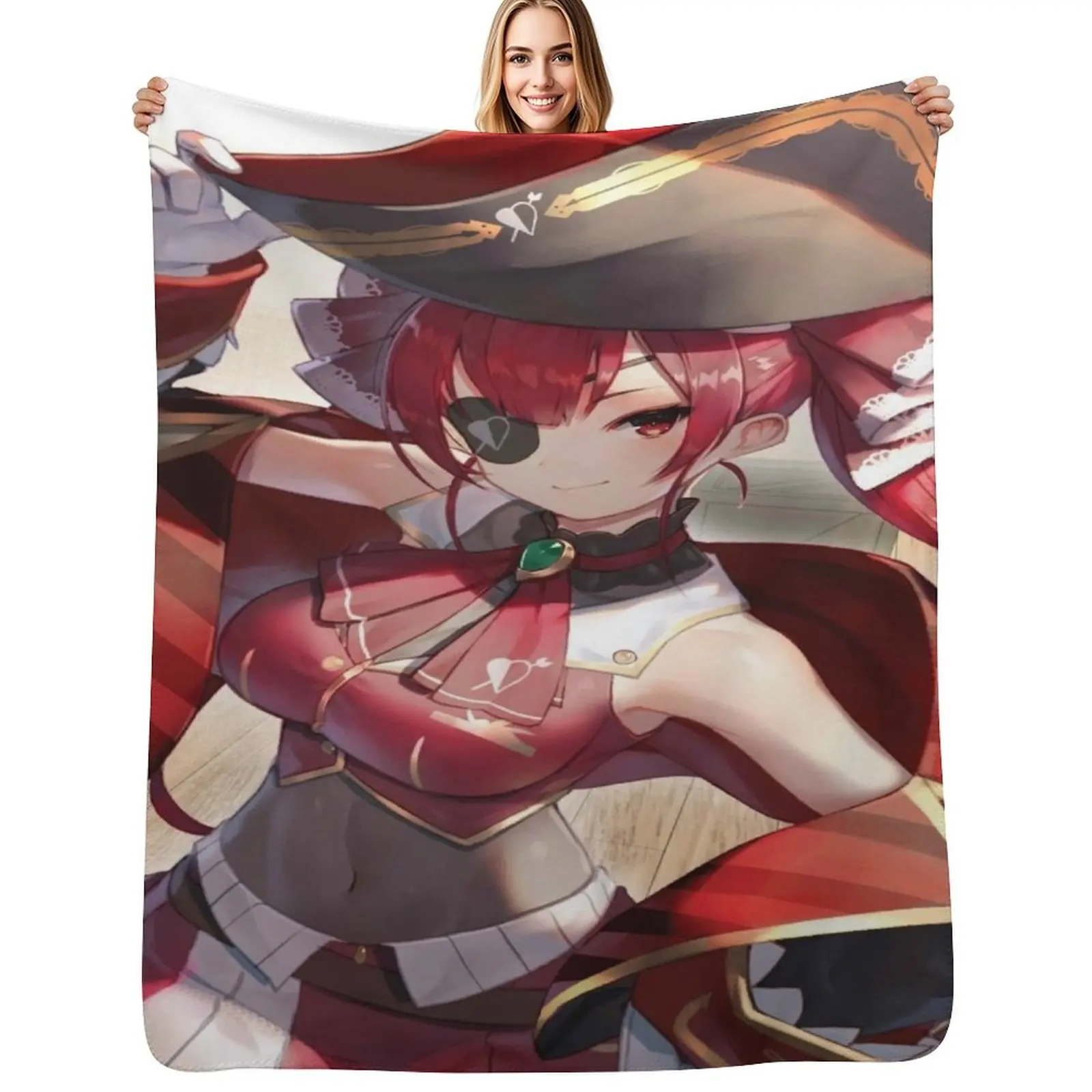 

Houshou marine Throw Blanket valentine gift ideas Soft Plaid Nap Weighted Blankets