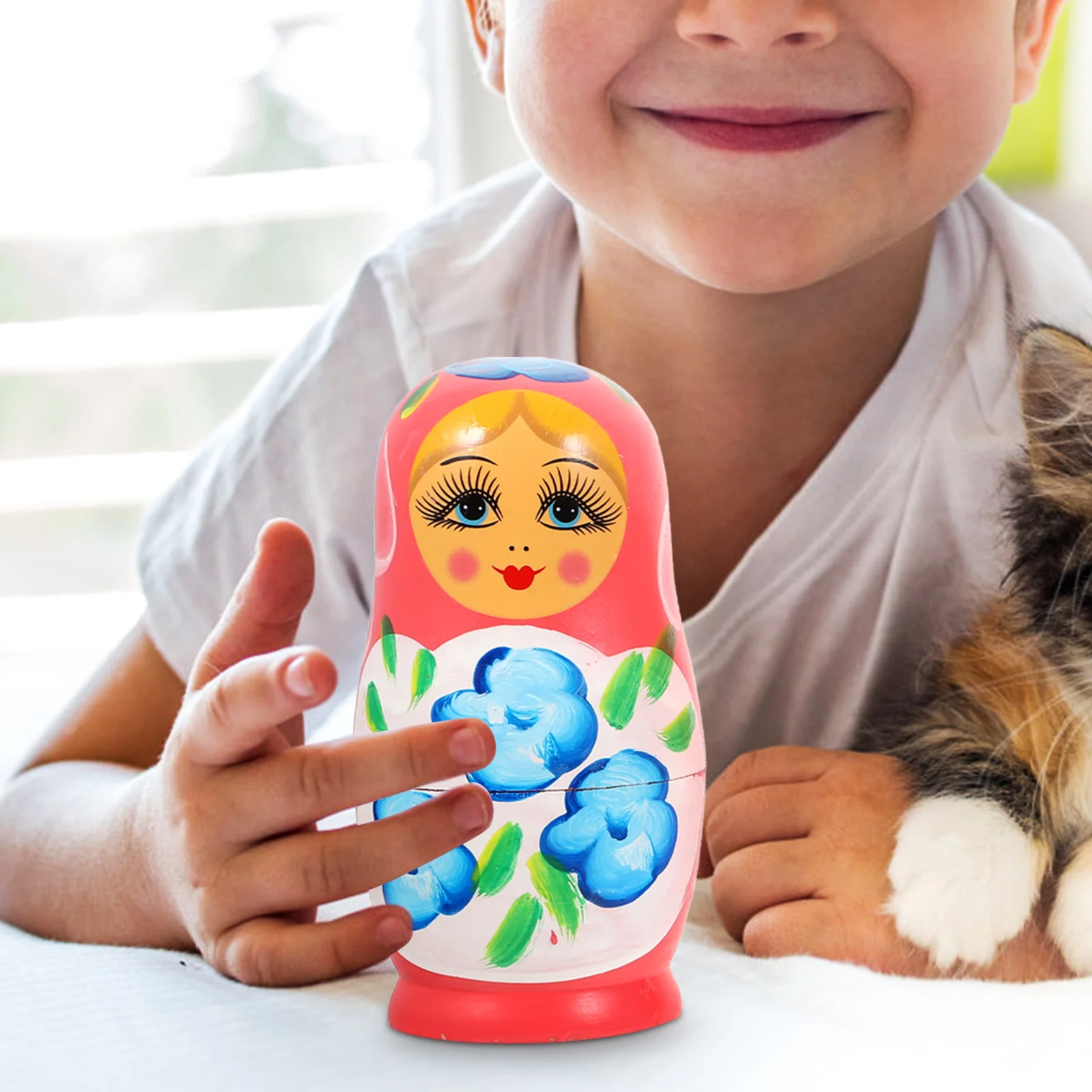 7 Layer Matryoshka Kids Craft Kit for Ornament Making Wooden Dolls Children Carving Russian Nesting Toy