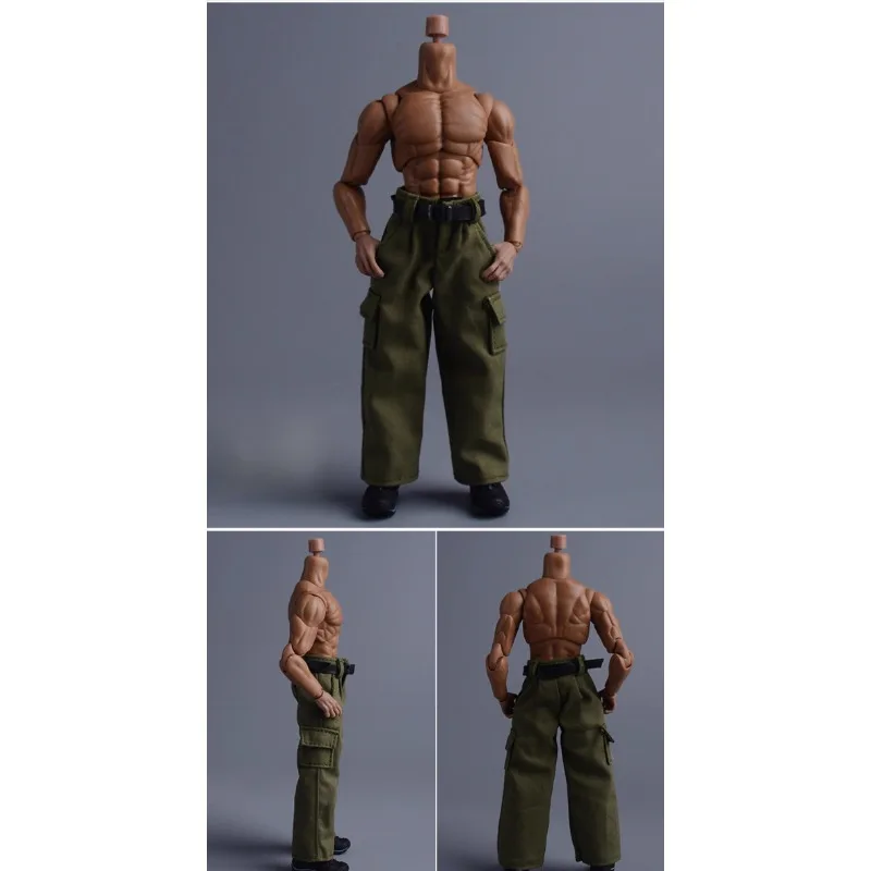 Action figure maschili in scala 1/12 Pantaloni larghi con pantaloni tascabili con cintura Modello di bambola per corpo Romankey Notaman da 6"