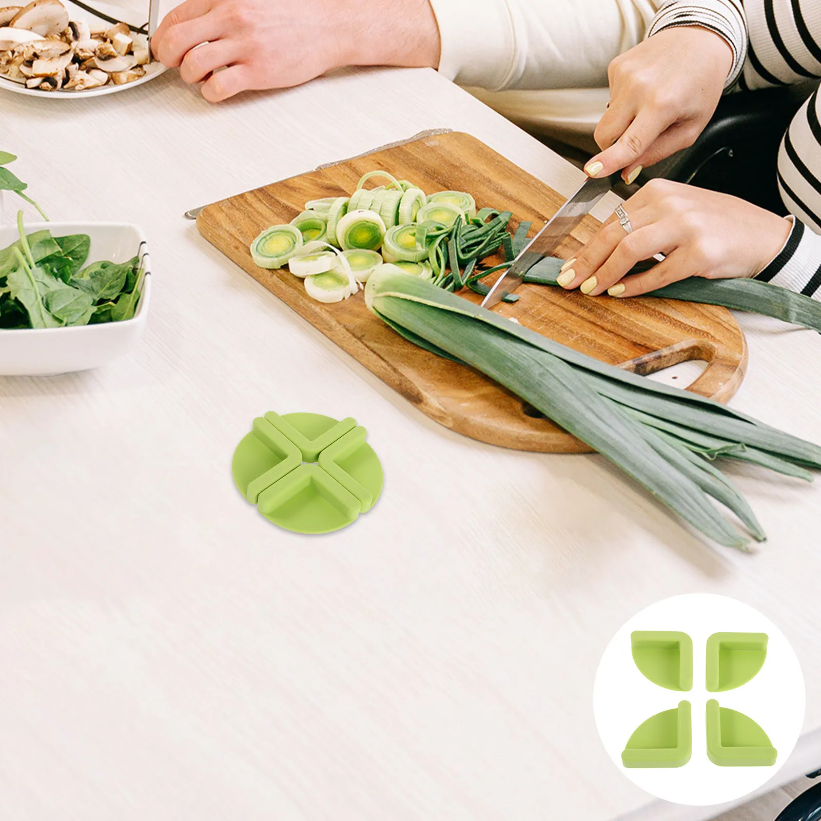 4pcs Silicone Non-Slip Cutting Board Feet – Anti-Slip Pads for Wooden Chopping Boards, Kitchen Stabilizer Mats