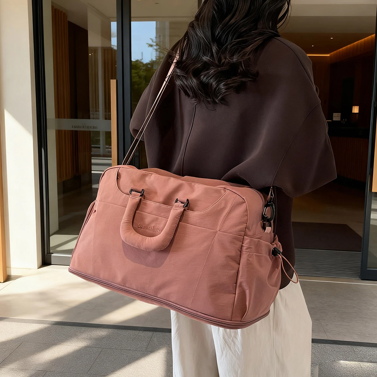 

Расширяемая портативная дорожная сумка для мужчин и женщин, легкая сумка для багажа большой вместимости на короткие расстояния, дорожный чемодан на колесиках для фитнеса с дополнительной сумкой и отделением для обуви