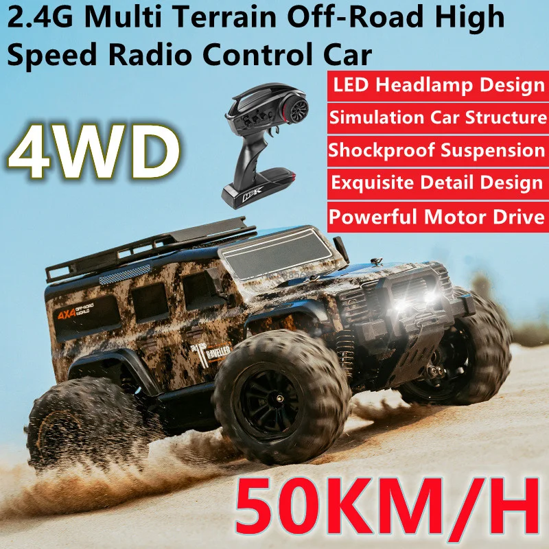 

1:16 Four Wheels Shock Absorption RC Racing Car 2.4G 50KM/H 4WD All Terrain Off-Road High Speed Remote Control Truck Car Model