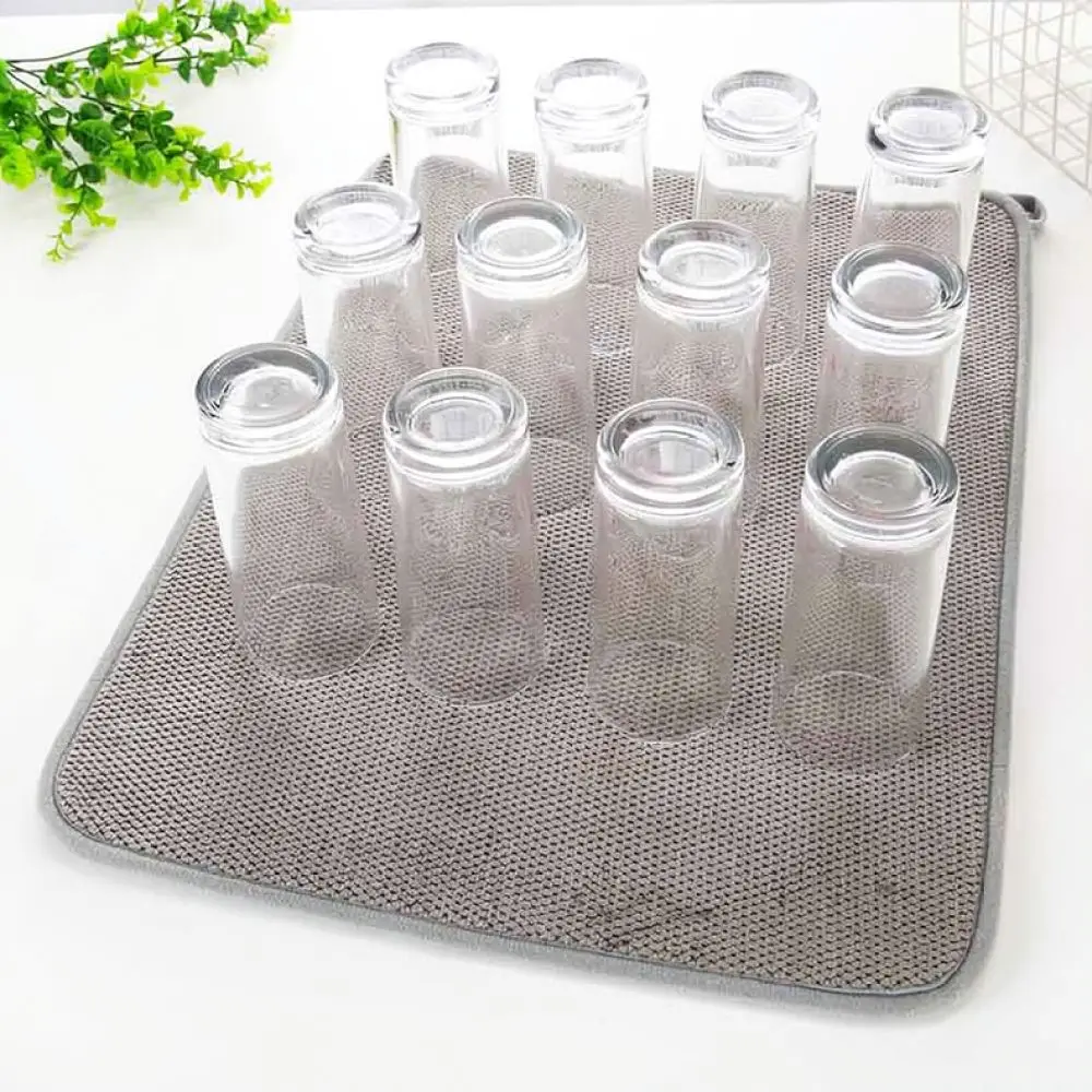 Microfiber Absorbent Drying Mat Kitchen Countertop Drain Pad Dishware Tableware Fast Dry Non Slip Soft Placemat For Xiyang