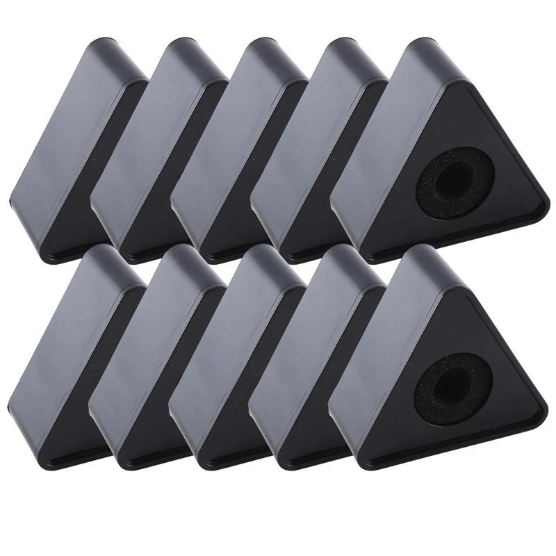 

T04C-10Pcs Microphone Markflag Mic Station-Cube Interview Box Stand Flags Shaped Holder Reporter Injection,Black
