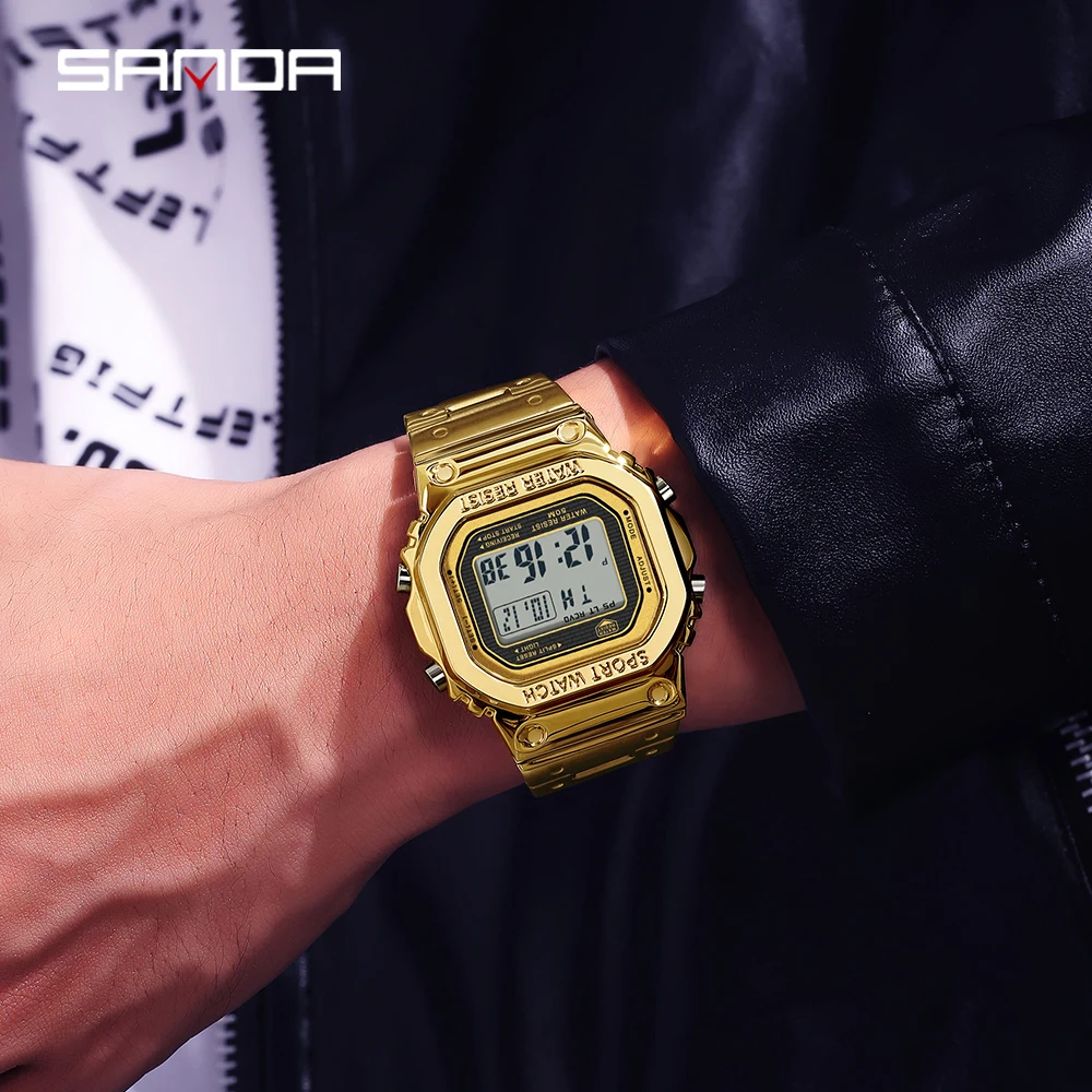 Men's Square Waterproof Multi-Functional Wrist Watch