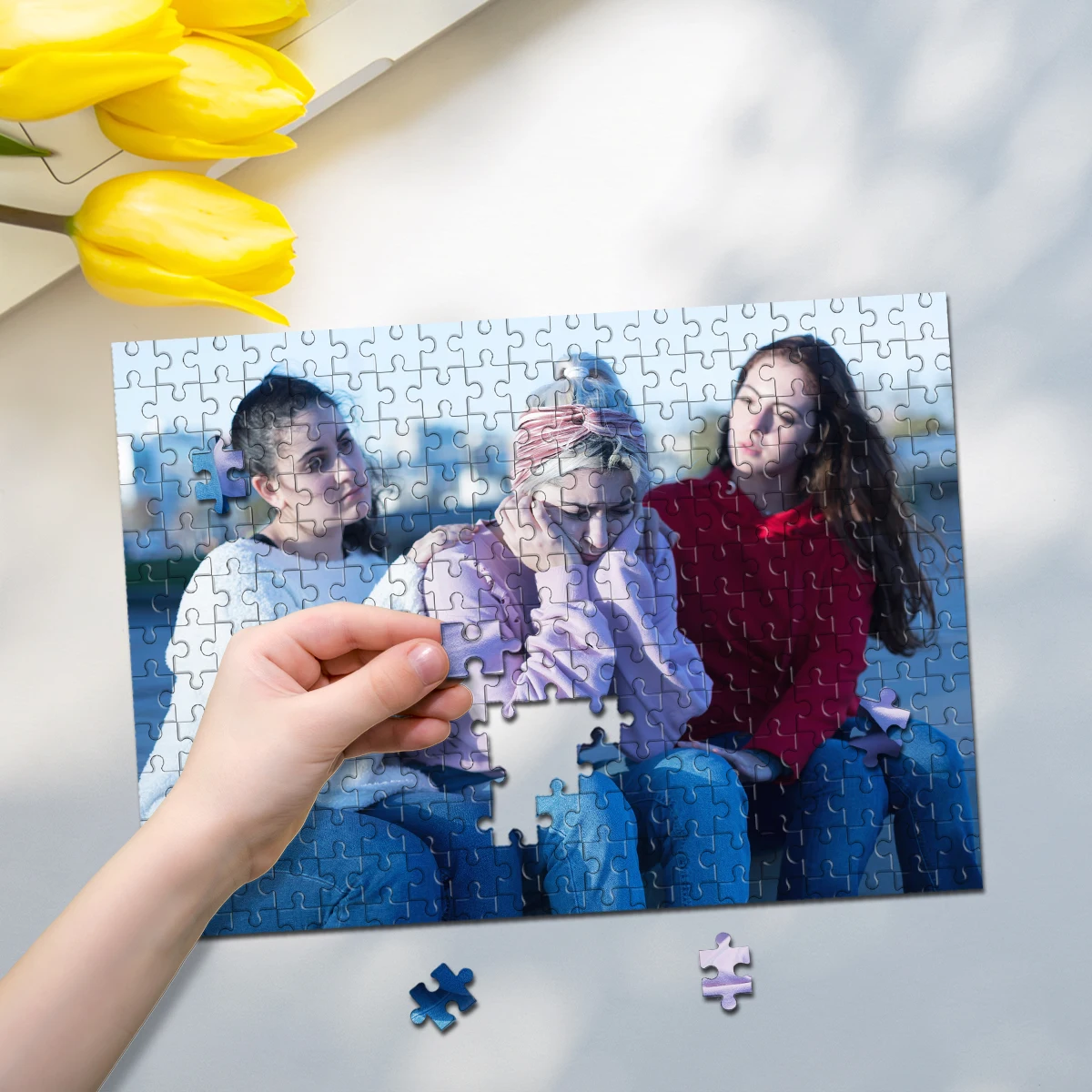 35/300/500/1000pcs Personalized Custom Photo Puzzle family photo Creative Commemorative Gift Families Games