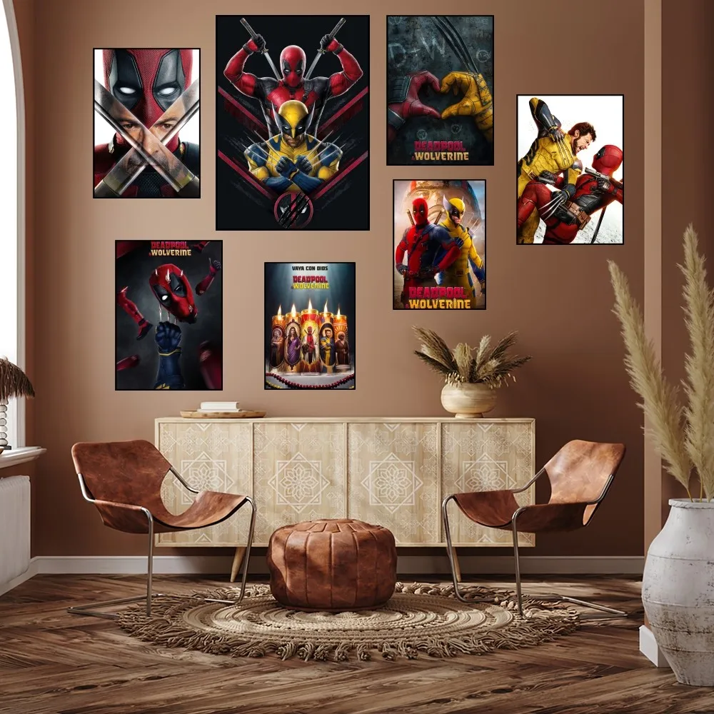 MINISO Disney Deadpool And Wolverine Poster Prints Wall Painting Bedroom Living Room Decoration Office Small