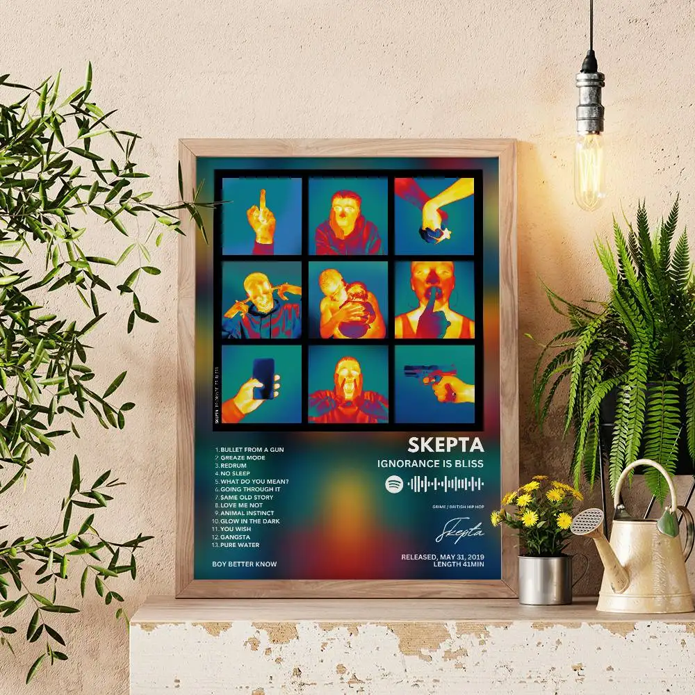 Skepta Ignorance Is Bliss affiche auto-adhésive Art papier imperméable autocollant café maison Bar salle