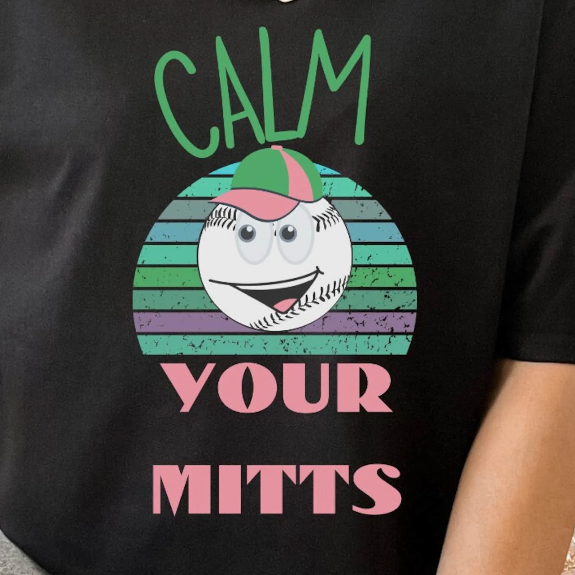 Unique Funny Baseball T Shirt Calm Your Mitts Tee Lover Mama Gift