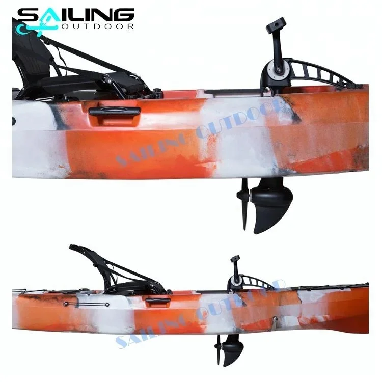 Sailing outdoor 13ft water boat con pedales sit on top fishing kayak with pedals drive motor system China factory wholesale