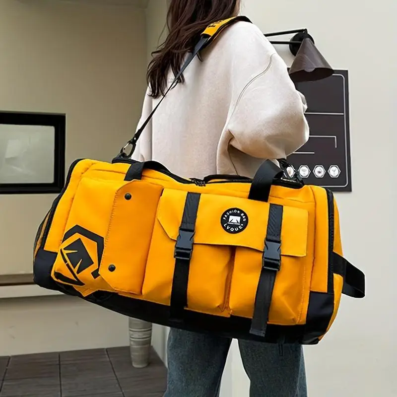 Large Capacity Soccer Travel Backpack Dry Wet Separation Sports Gym Bag, Separate Shoe Storage Compartment Zipper Bag Travel Duffel Bag For Business Trip - view 5